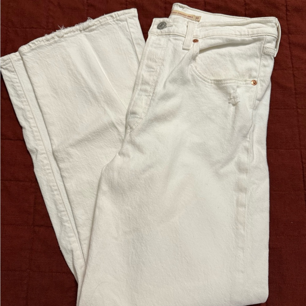 Levi's White Straight Leg Jeans Classic Style